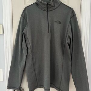 The North Face Dark Heather Gray Quarter-Zip Pullover Men’s Size XL EUC